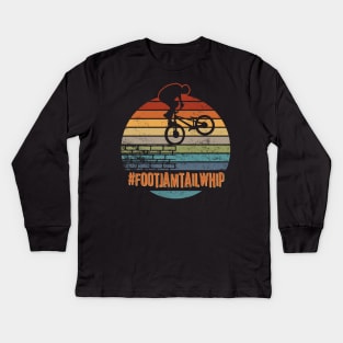 footjamtailwhip - bike TRIAL Streettrials sunset Kids Long Sleeve T-Shirt